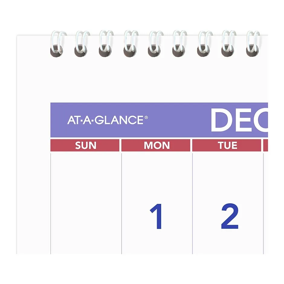 AT-A-GLANCE 2024 -2026 27" x 12" Three-Month Wall Calendar, White/Purple (PM14-28-25) Sale