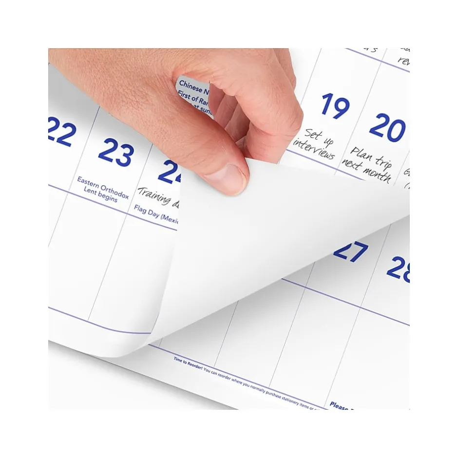 AT-A-GLANCE 2024 -2026 27" x 12" Three-Month Wall Calendar, White/Purple (PM14-28-25) Sale