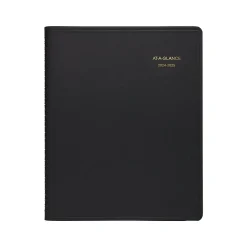 AT-A-GLANCE 2024-2025 9" x 11" Academic Monthly Planner, Faux Leather Cover, Black (70-074-05-25) Clearance