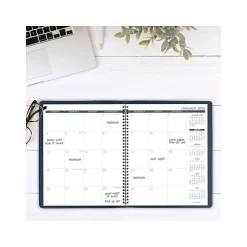 AT-A-GLANCE 2025 9" x 11" Calendar Year/Monthly Planner, Faux Leather Cover, Navy (70-260-20-25) Clearance