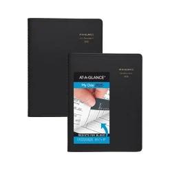 AT-A-GLANCE 2025 8.5" x 11" Calendar Year Daily Appointment Book, Faux Leather Cover, Black, 2/Set (70-212-05-25) Discount