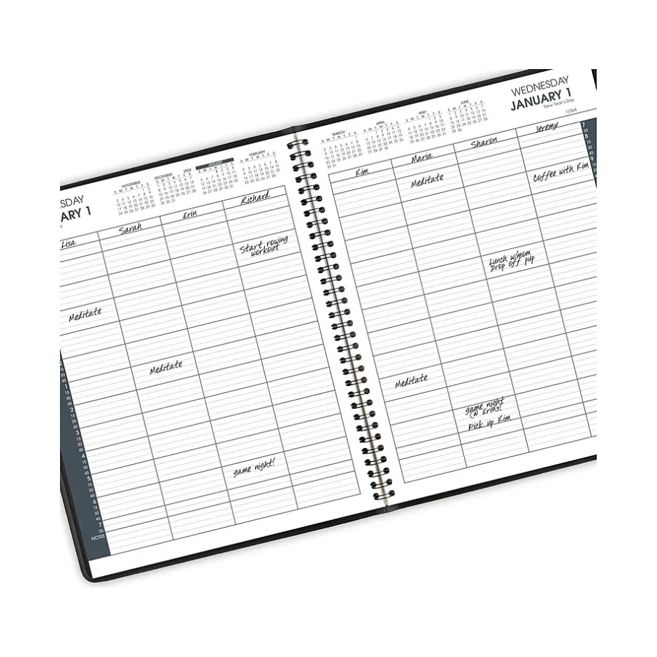 AT-A-GLANCE 2025 8.5" x 11" Calendar Year Daily Appointment Book, Faux Leather Cover, Black, 2/Set (70-212-05-25) Discount