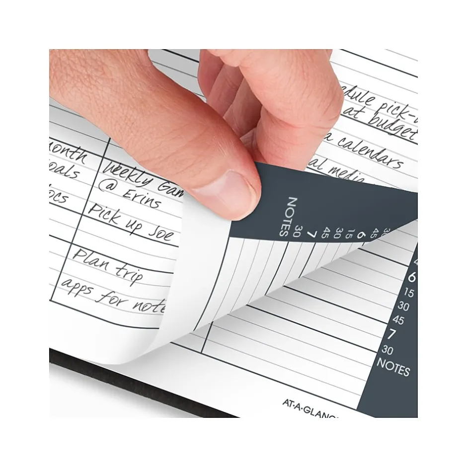 AT-A-GLANCE 2025 8.5" x 11" Calendar Year Daily Appointment Book, Faux Leather Cover, Black, 2/Set (70-212-05-25) Discount