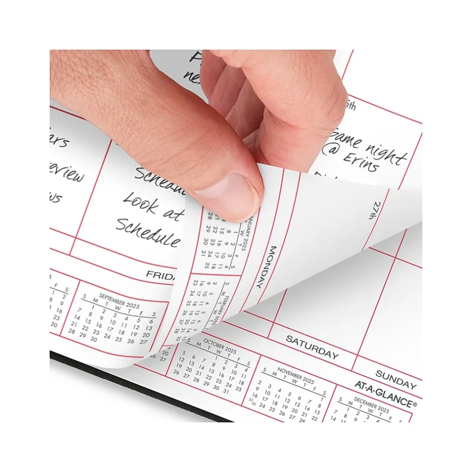 AT-A-GLANCE 2025 8" x 10" Calendar Year/Monthly Planner, Faux Leather Cover Black (70-130-05-25) Outlet