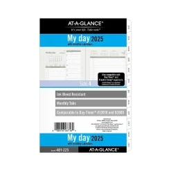 AT-A-GLANCE 2025 5.5" x 8.5" Daily & Monthly Planner Refill Pages, White/Brown (481-225-25) Discount
