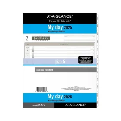 AT-A-GLANCE 2025 11" x 8.5" Daily & Monthly Planner Refill, White/Brown (491-125-25)