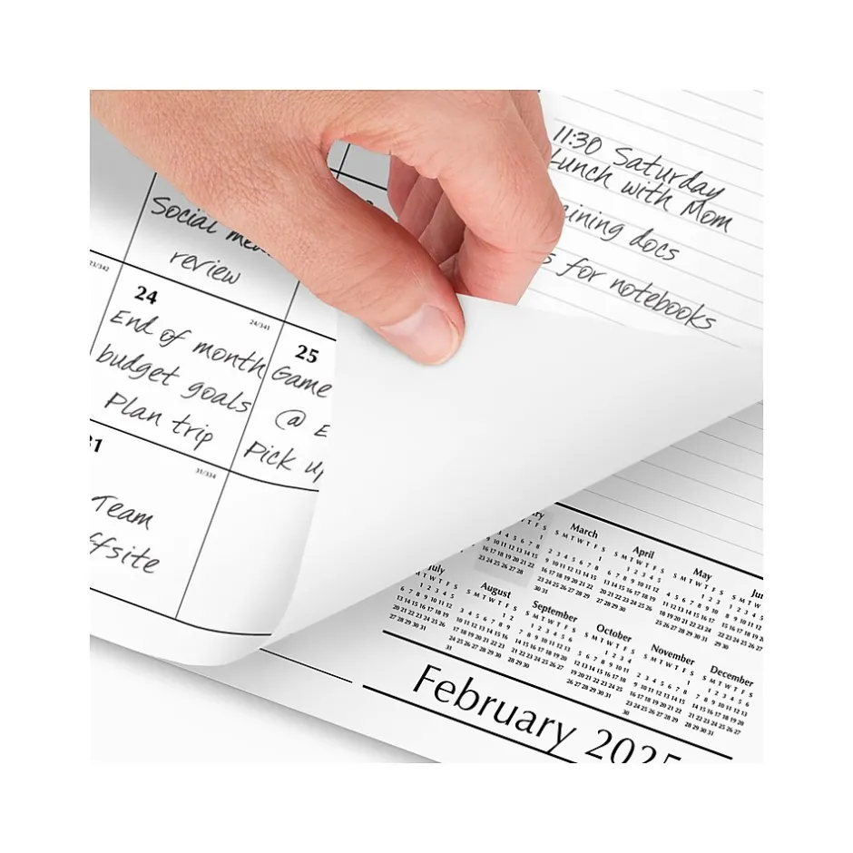 AT-A-GLANCE 2025 17.75" x 11" Monthly Desk Pad Calendar, White/Black (SK14-00-25) Sale