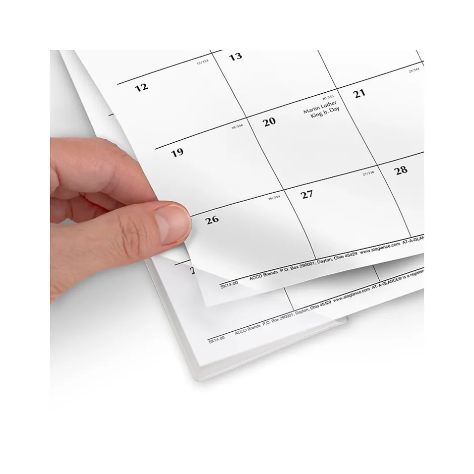 AT-A-GLANCE 2025 17.75" x 11" Monthly Desk Pad Calendar, White/Black (SK14-00-25) Sale