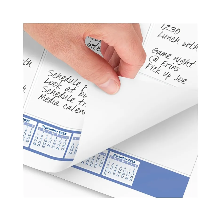 AT-A-GLANCE 2025 21.75" x 17" Monthly Desk Pad Calendar, White/Blue (SW200-00-25) Best