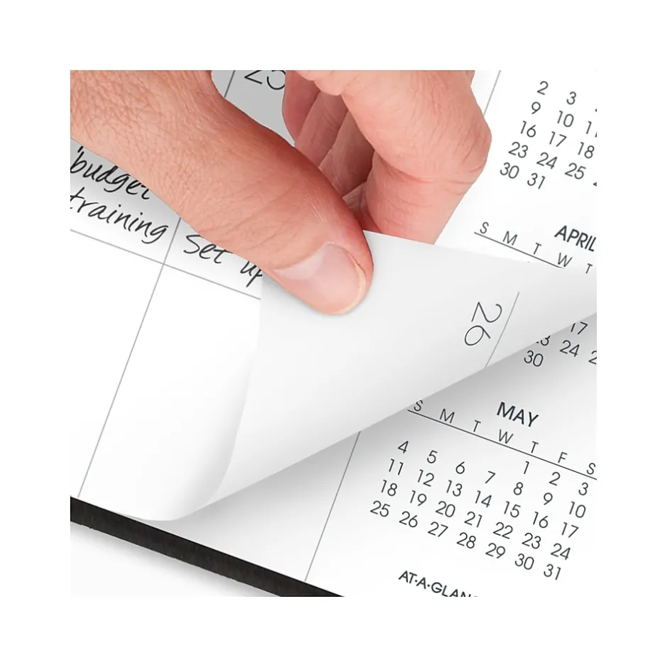 AT-A-GLANCE 2025 9" x 11" Monthly Planner, Faux Leather Cover, Black (70-260-05-25) Outlet