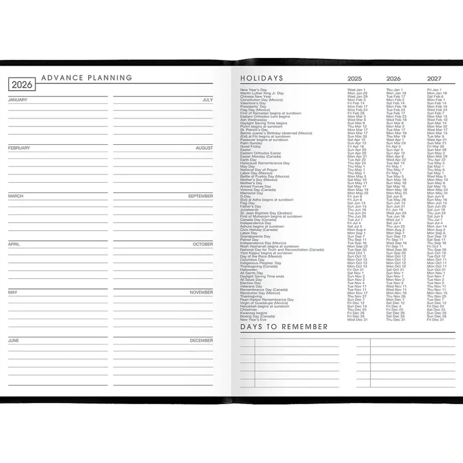 AT-A-GLANCE 2025 7" x 10" Monthly Planner, Faux Leather Cover, Black (70-432-05-25) Sale