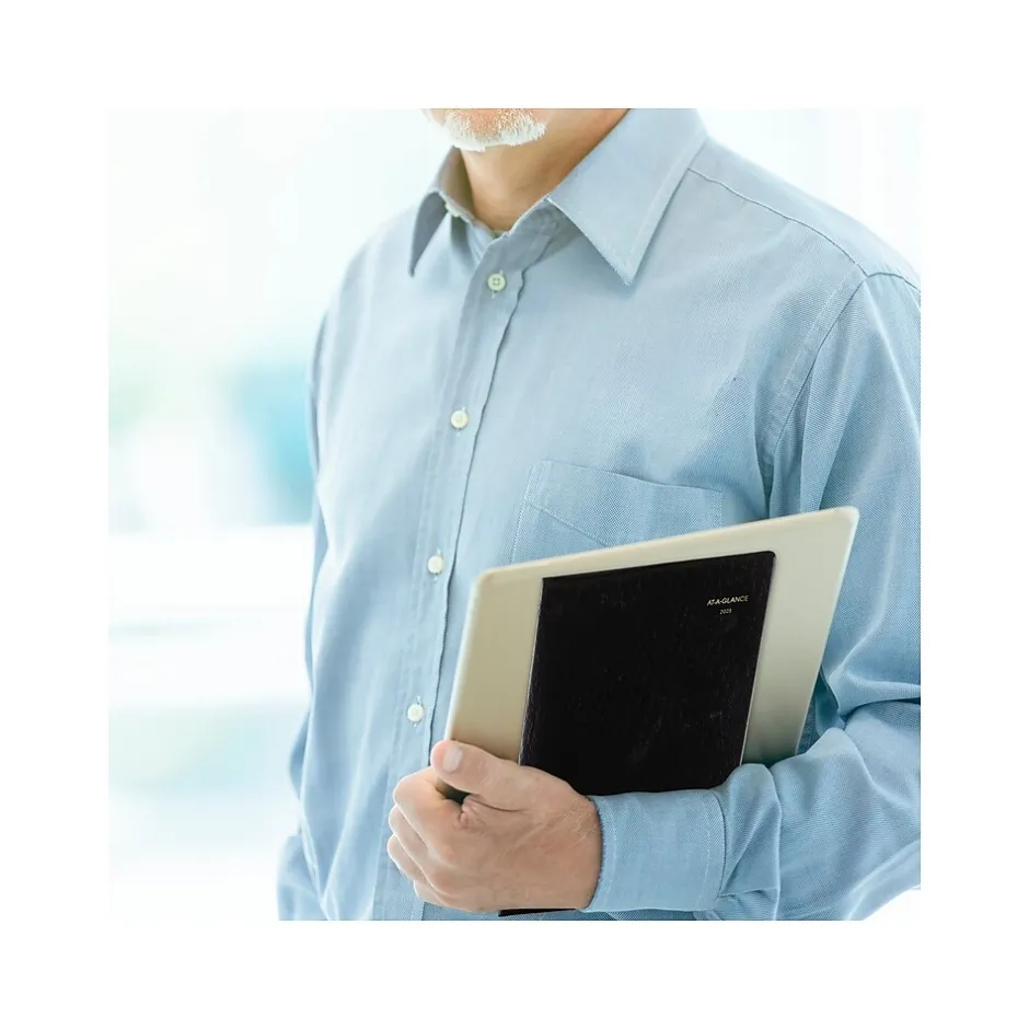 AT-A-GLANCE 2025 7" x 10" Monthly Planner, Faux Leather Cover, Black (70-432-05-25) Sale