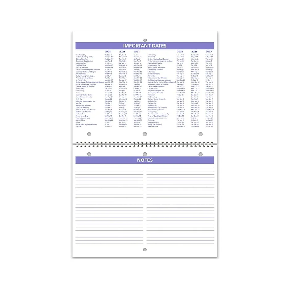 AT-A-GLANCE 2025 11" x 8.5" Monthly Wall Calendar, White/Purple (PM170-28-25) Discount