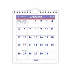 AT-A-GLANCE 2025 6.5" x 7.5" Monthly Wall Calendar, White/Purple (PM5-28-25)