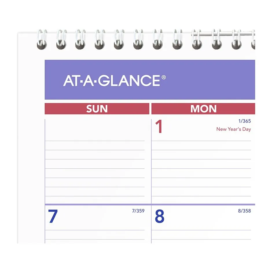 AT-A-GLANCE 2025 15" x 12" Monthly Wall Calendar, White/Purple (PM8-28-25) Hot