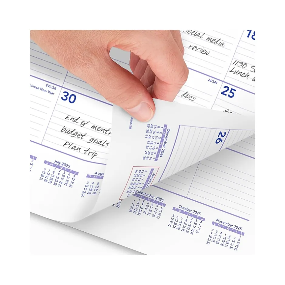 AT-A-GLANCE 2025 15" x 12" Monthly Wall Calendar, White/Purple (PM8-28-25) Hot