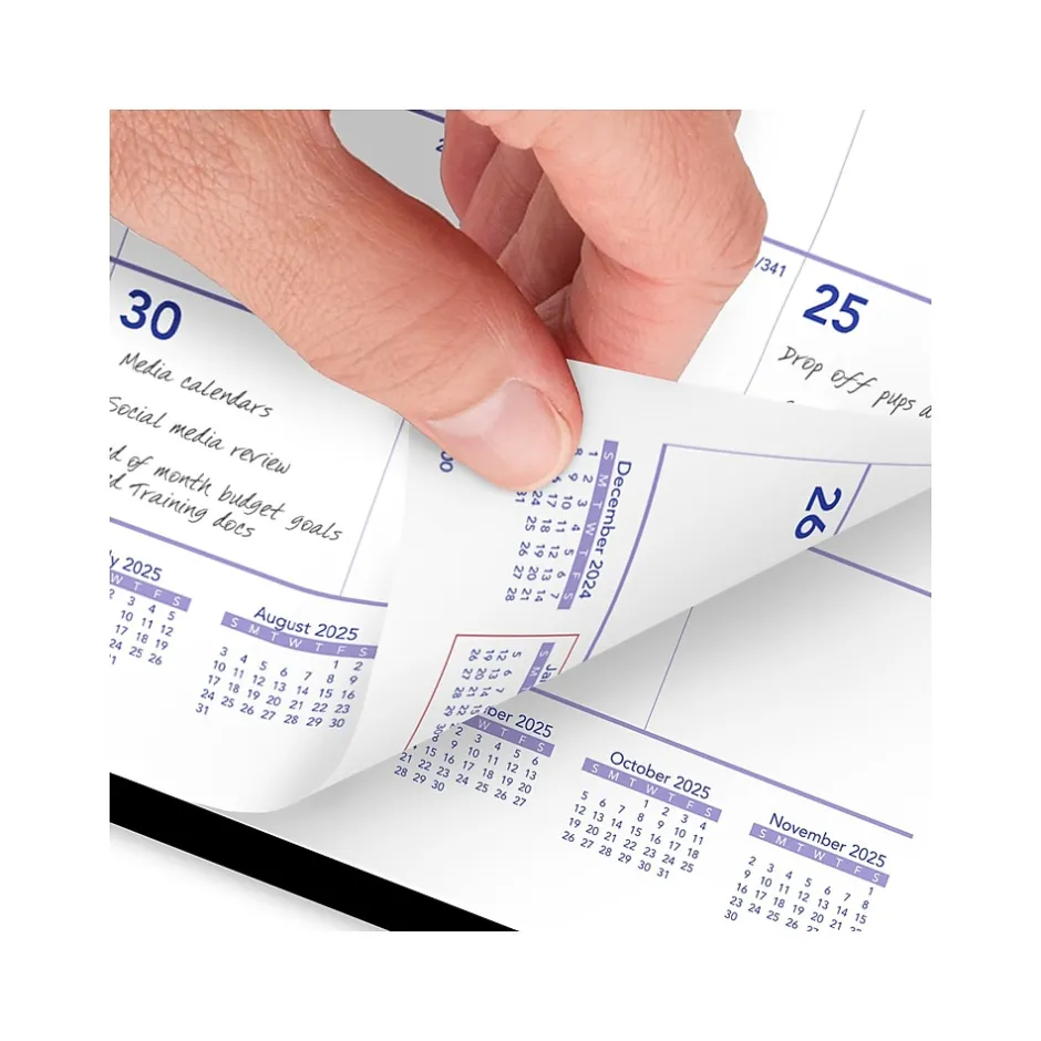 AT-A-GLANCE 2025 11" x 8" Monthly Wet-Erase Desk or Wall Calendar with Jacket, Multicolor (SK8-00-25) New