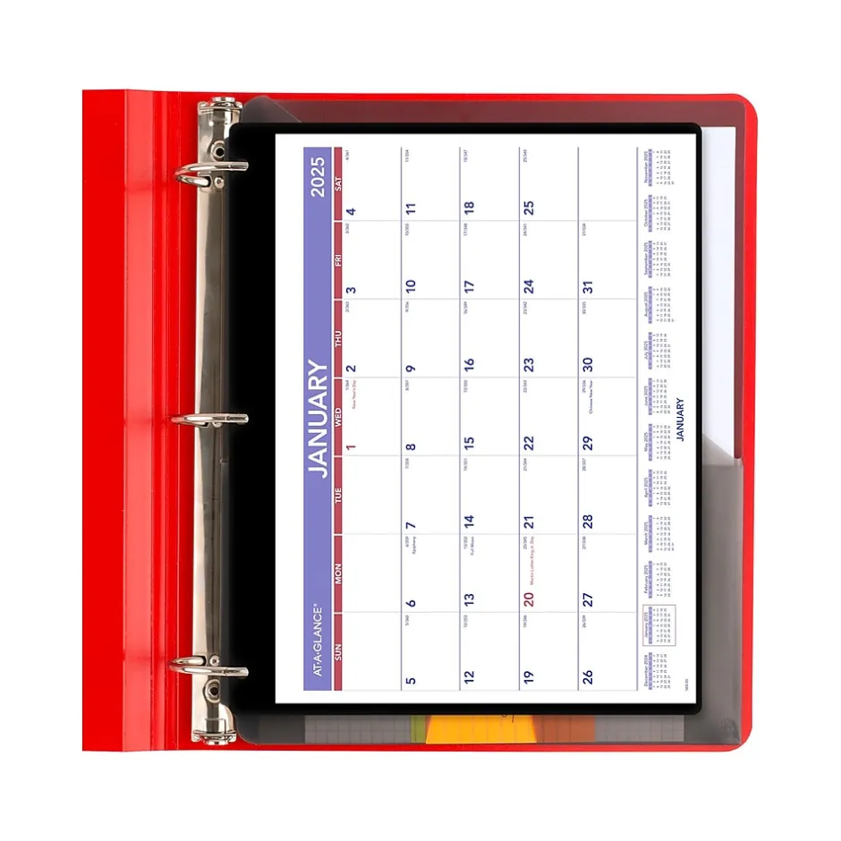 AT-A-GLANCE 2025 11" x 8" Monthly Wet-Erase Desk or Wall Calendar with Jacket, Multicolor (SK8-00-25) New