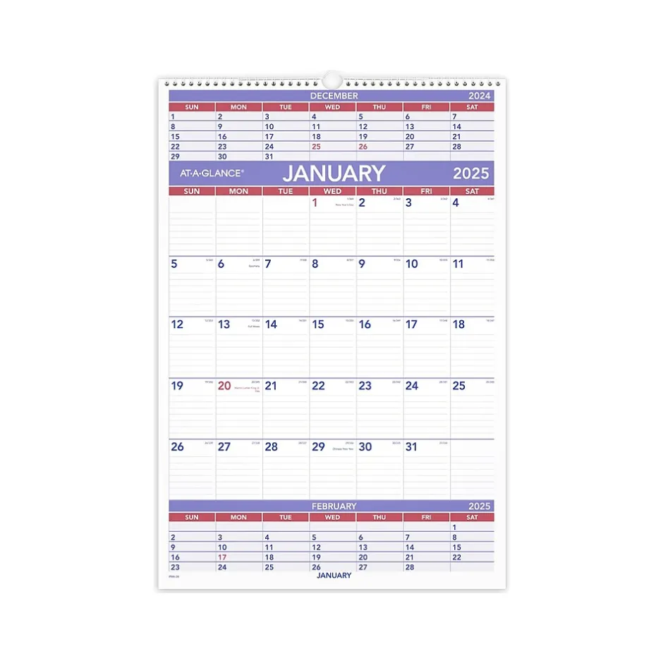 AT-A-GLANCE 2025 15.5" x 22.75" Three-Month Wall Calendar (PM6-28-25) Hot