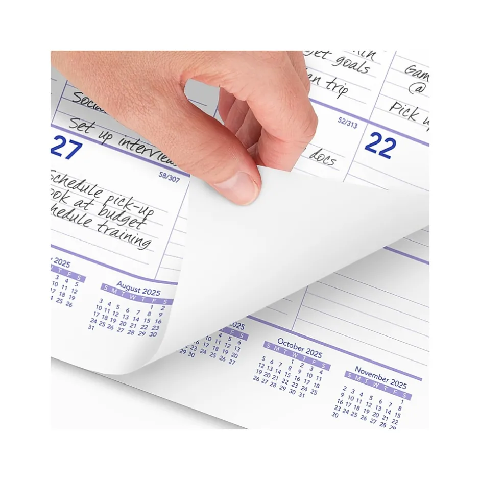 AT-A-GLANCE 2025 22" x 29" Two-Month Wall Calendar, White/Purple (PM9-28-25) New
