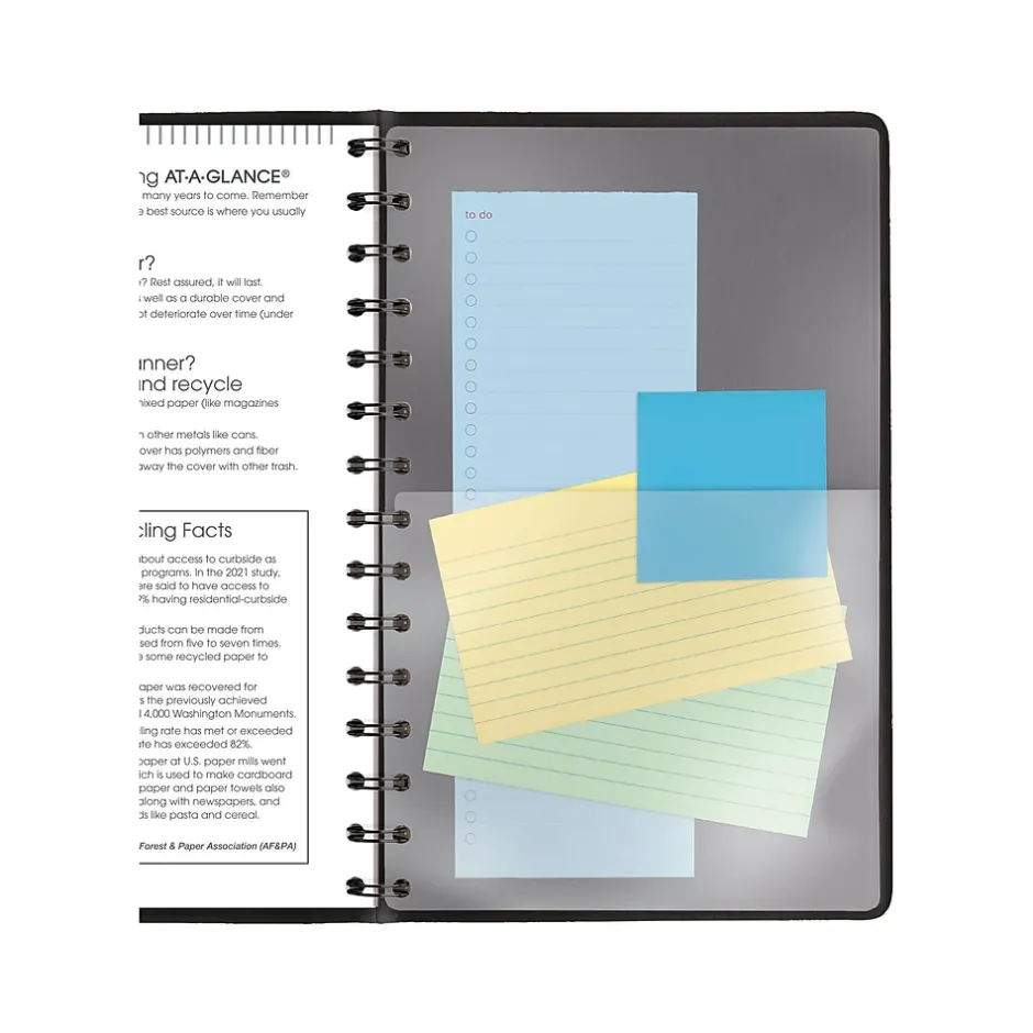 AT-A-GLANCE 2025 5" x 8" Weekly Appointment Book, Faux Leather Cover, Black (70-075-05-25) Outlet