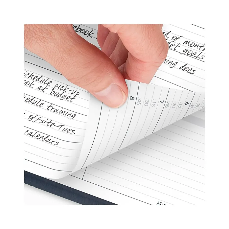 AT-A-GLANCE 2025 8.25" x 11" Weekly Appointment Book Planner, Faux Leather Cover, Navy (70-950-20-25) Clearance