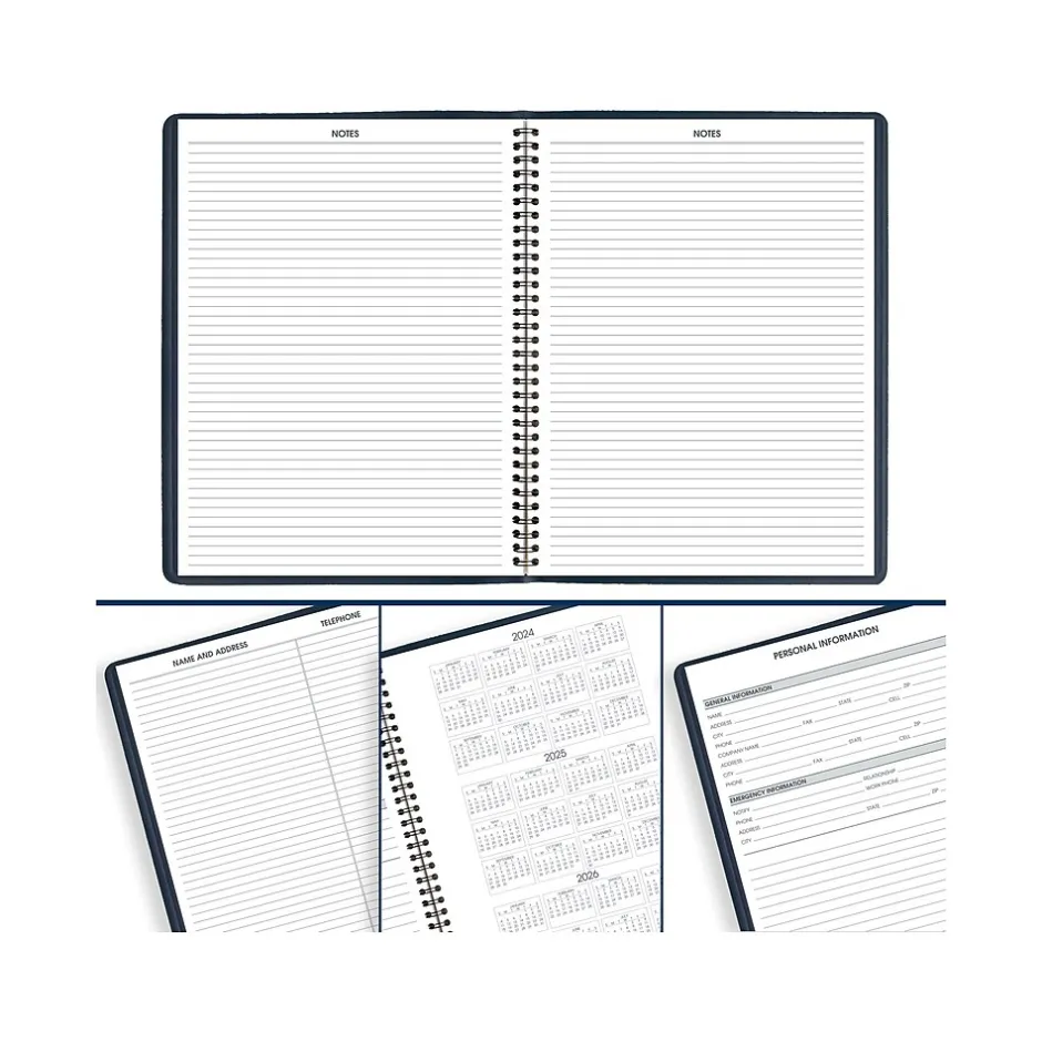 AT-A-GLANCE 2025 8.25" x 11" Weekly Appointment Book Planner, Faux Leather Cover, Navy (70-950-20-25) Clearance