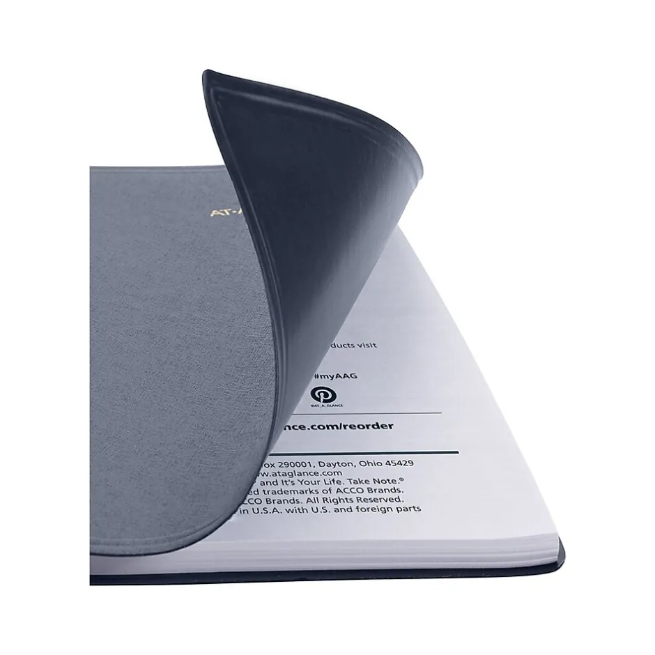 AT-A-GLANCE 2025 5" x 8" Weekly Appointment Book, Faux Leather Cover, Navy (70-075-20-25) Outlet