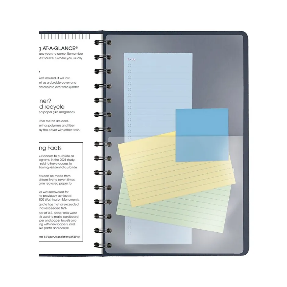 AT-A-GLANCE 2025 5" x 8" Weekly Appointment Book, Faux Leather Cover, Navy (70-075-20-25) Outlet