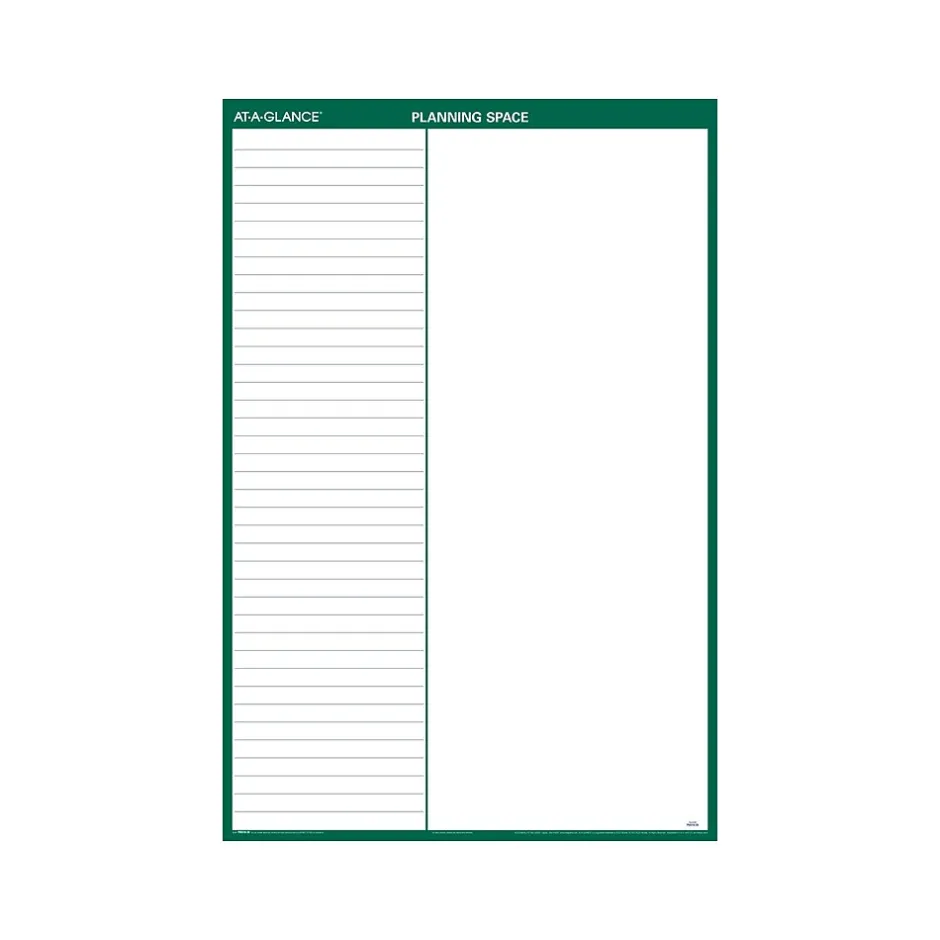 AT-A-GLANCE 2025 32" x 48" Yearly Dry Erase Wall Calendar, Reversible, White/Green (PM310-28-25) New