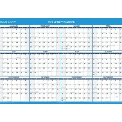AT-A-GLANCE 2025 48" x 32" Yearly Dry Erase Wall Calendar, Reversible, White/Blue (PM300-28-25) Outlet