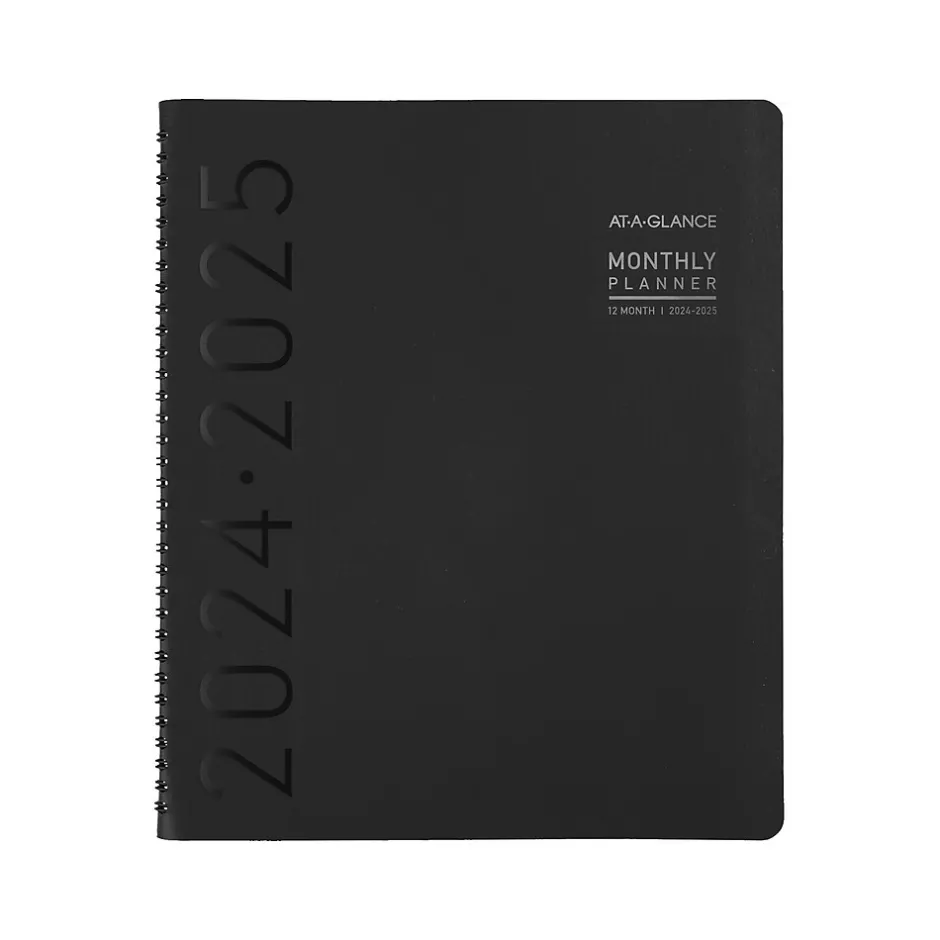 AT-A-GLANCE 2024-2025 Contemporary 9" x 11" Academic Monthly Planner, Faux Leather Cover, Black (70-074X-05-25) Discount