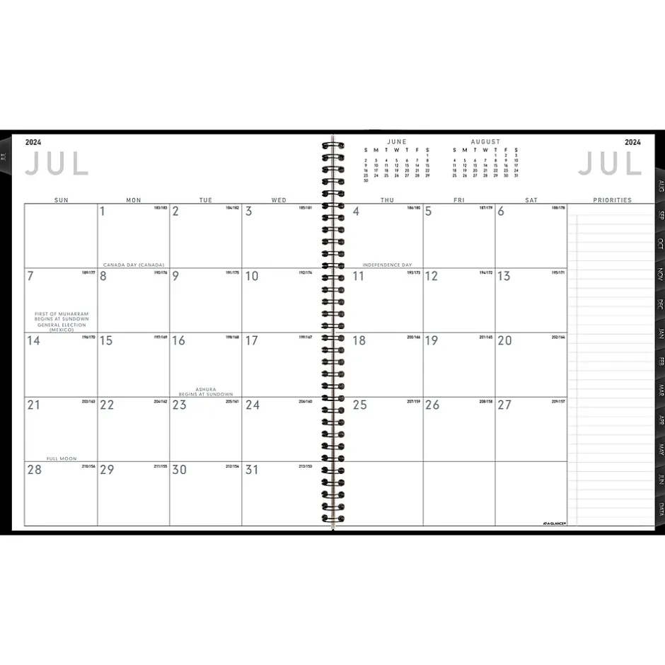 AT-A-GLANCE 2024-2025 Contemporary 9" x 11" Academic Monthly Planner, Faux Leather Cover, Black (70-074X-05-25) Discount