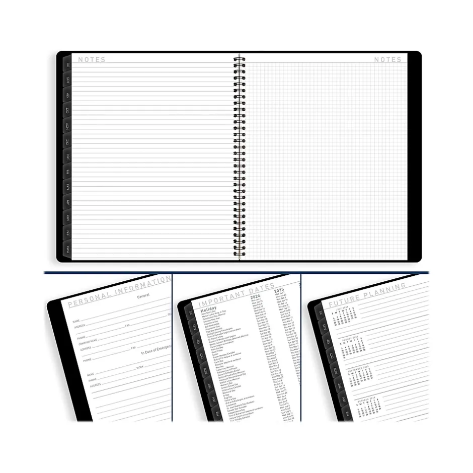 AT-A-GLANCE 2024-2025 Contemporary 9" x 11" Academic Monthly Planner, Faux Leather Cover, Black (70-074X-05-25) Discount