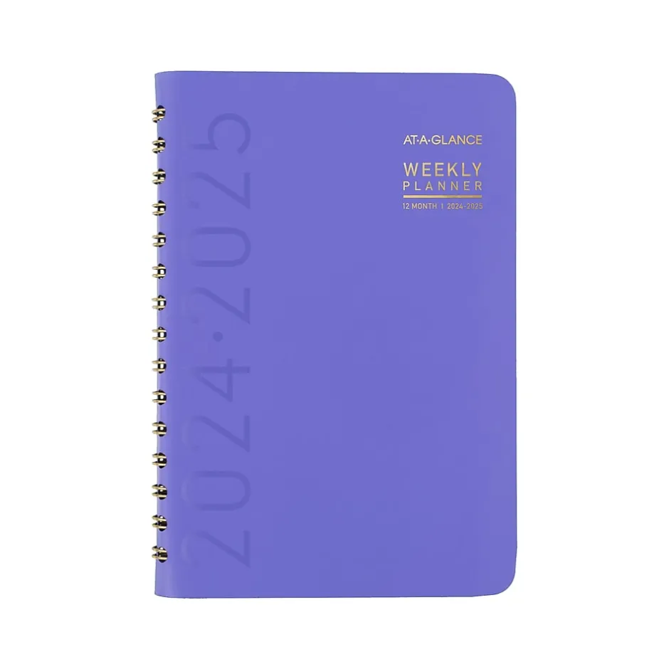 AT-A-GLANCE 2024-2025 Contemporary 5" x 8" Academic Weekly & Monthly Planner, Purple (70-101X-18-25) New