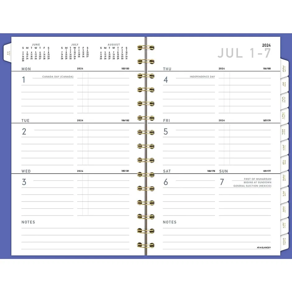 AT-A-GLANCE 2024-2025 Contemporary 5" x 8" Academic Weekly & Monthly Planner, Purple (70-101X-18-25) New