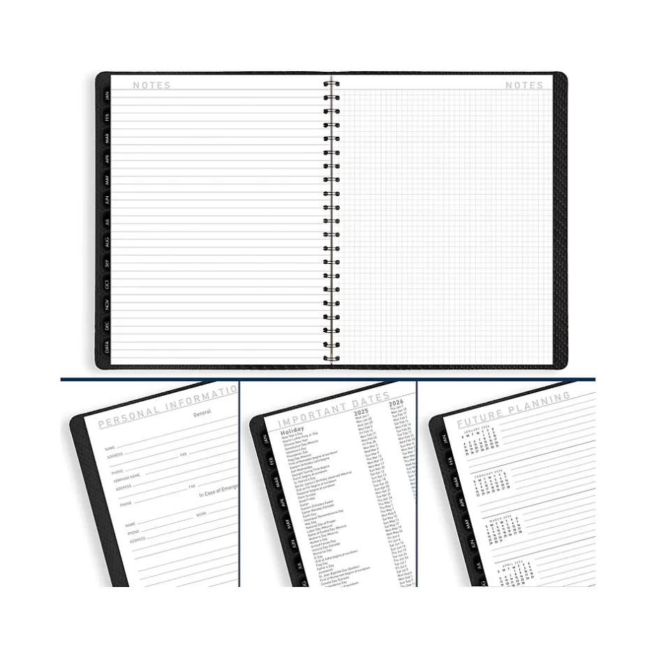 AT-A-GLANCE 2025 Contemporary 8.25" x 11" Weekly & Monthly Planner, Faux Leather Cover, Charcoal (70-950X-45-25) Best
