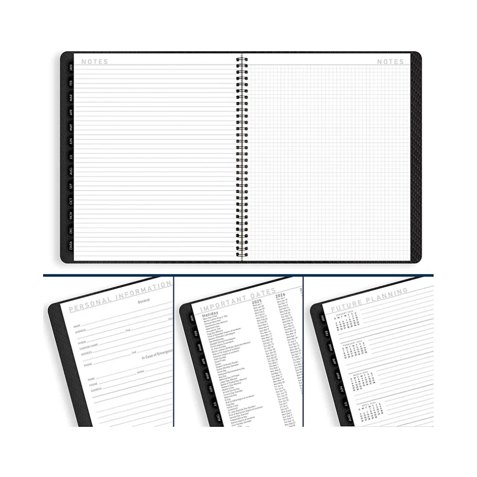 AT-A-GLANCE 2025 Contemporary 9" x 11" Monthly Planner, Faux Leather Cover, Charcoal (70-260X-45-25) Online