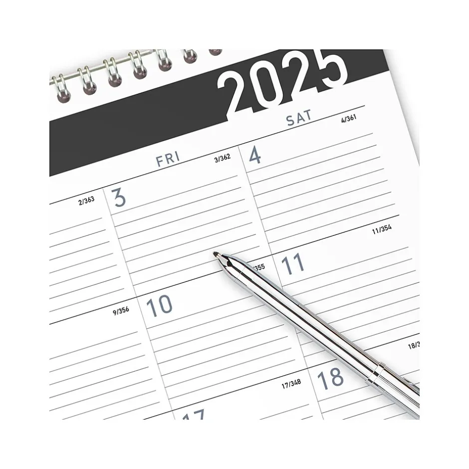 AT-A-GLANCE 2025 Contemporary 15" x 12" Monthly Wall Calendar, White/Black (PM8X-28-25) Online