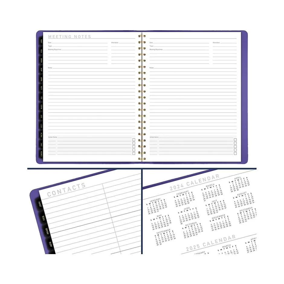 AT-A-GLANCE 2025 Contemporary 8.25" x 11" Weekly & Monthly Planner, Faux Leather Cover, Purple (70-940X-14-25) Discount