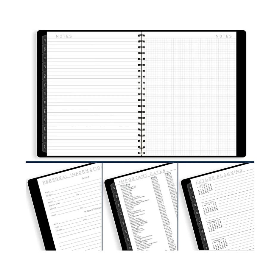 AT-A-GLANCE 2025 Contemporary 8.25" x 11" Weekly & Monthly Planner, Faux Leather Cover, Black (70-950X-05-25) Sale