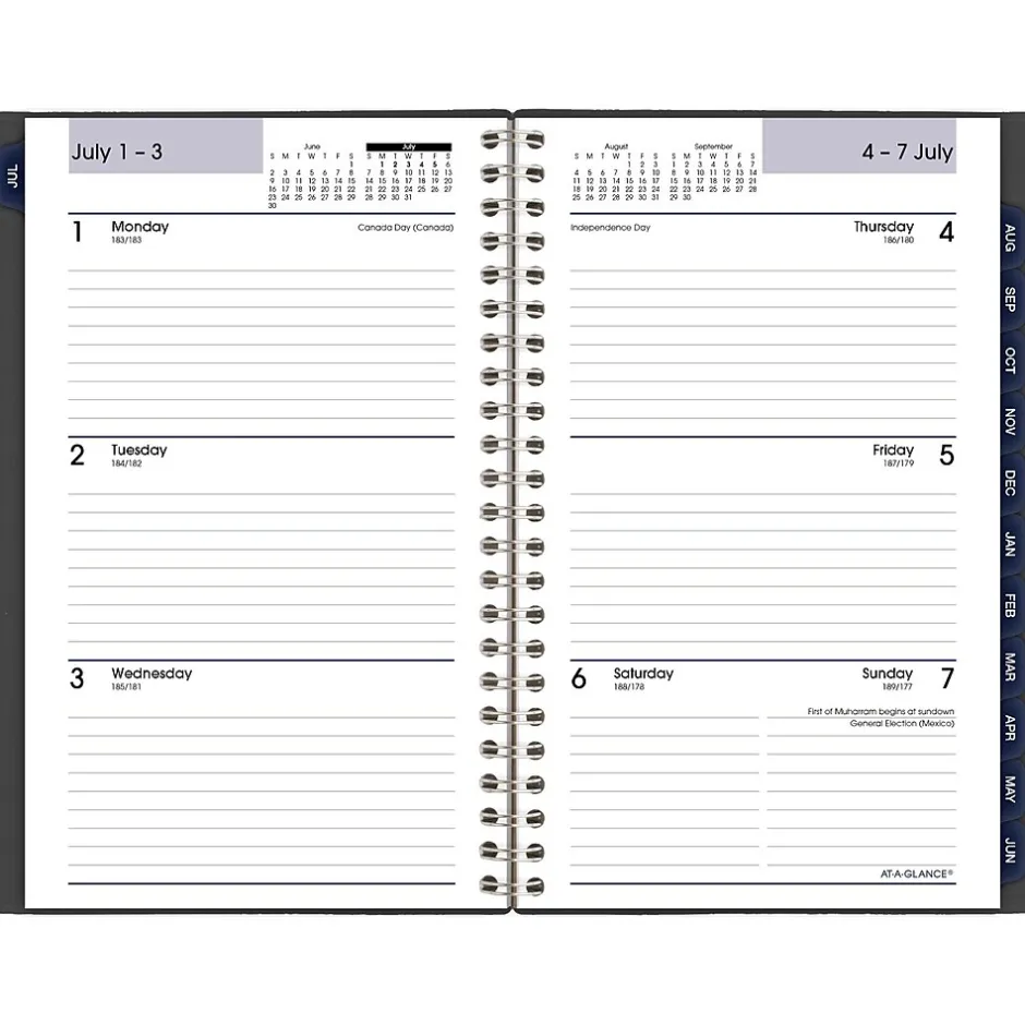 AT-A-GLANCE 2024-2025 DayMinder 5" x 8" Academic Weekly & Monthly Planner, Poly Cover, Charcoal (AYC200-45-25) New