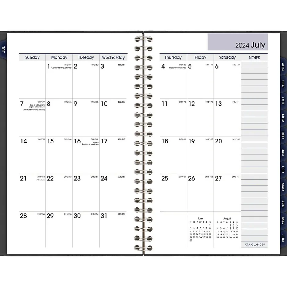 AT-A-GLANCE 2024-2025 DayMinder 5" x 8" Academic Weekly & Monthly Planner, Poly Cover, Charcoal (AYC200-45-25) New