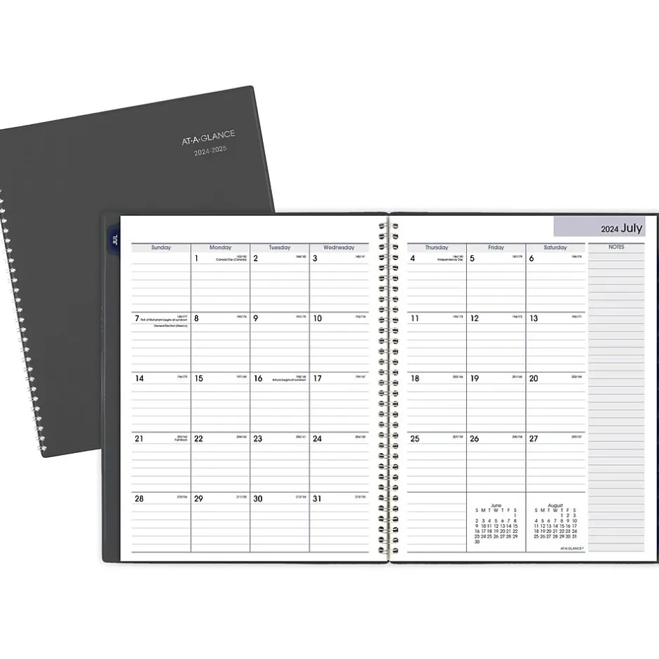 AT-A-GLANCE 2024-2025 DayMinder 8.5" x 11" Academic Monthly Planner, Poly Cover, Charcoal (AYC470-45-25) Hot