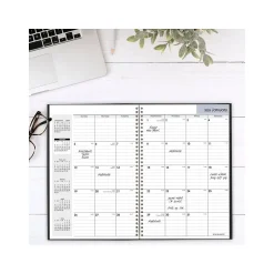 AT-A-GLANCE 2025 DayMinder 8" x 12" Monthly Planner, Faux Leather Cover, Black (SK2-00-25) Outlet