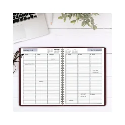 AT-A-GLANCE 2025 DayMinder 8" x 11" Weekly Appointment Book, Faux Leather Cover, Burgundy (G520-14-25) Online