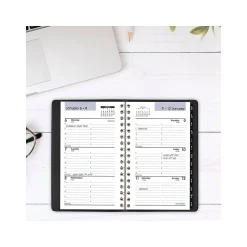 AT-A-GLANCE 2025 DayMinder 3.5" x 6" Weekly Appointment Book Planner, Faux Leather Cover, Black (G250-00-25) Discount