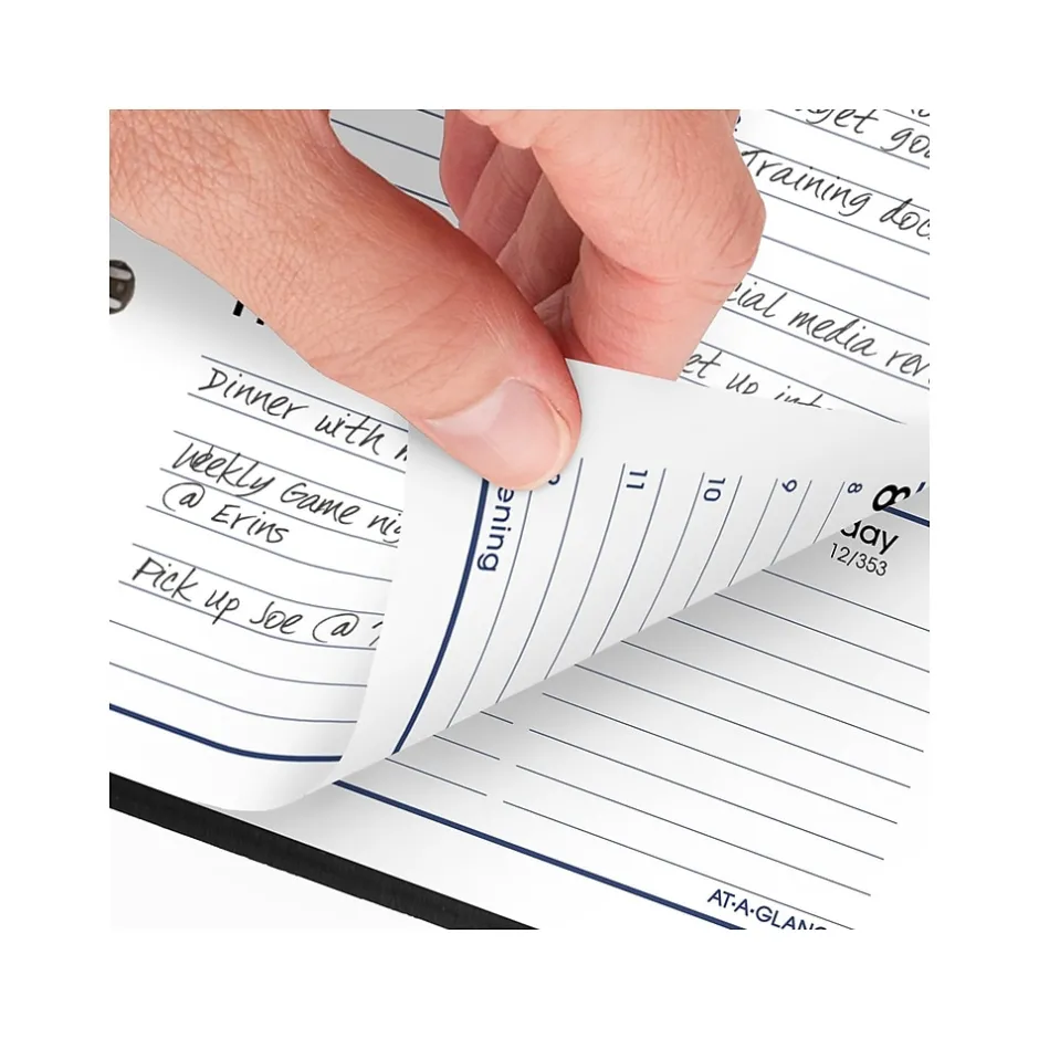 AT-A-GLANCE 2025 DayMinder 3.5" x 6" Weekly Appointment Book Planner, Faux Leather Cover, Black (G250-00-25) Discount