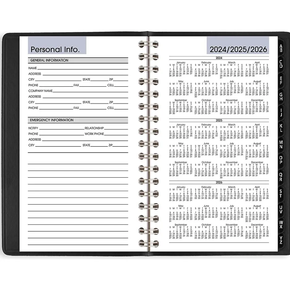AT-A-GLANCE 2025 DayMinder 3.5" x 6" Weekly Appointment Book Planner, Faux Leather Cover, Black (G250-00-25) Discount
