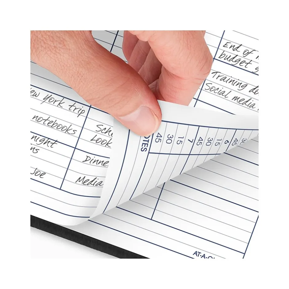 AT-A-GLANCE 2025 DayMinder 8" x 11" 4-Person Daily Appointment Book, Faux Leather Cover, Black (G560-00-25) Best